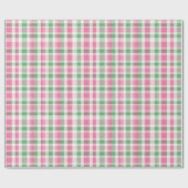 Papier Cadeau Pink et vert preppy Plaid (Plat)