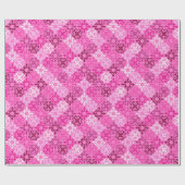 Papier Cadeau Pink Filigree Diamond Pattern  (Plat)