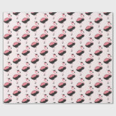 Papier Cadeau Pink Flamingo Pattern Animal Graduation (Plat)