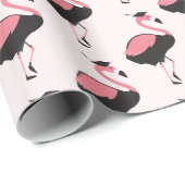 Papier Cadeau Pink Flamingo Pattern Animal Graduation (Coin rond)