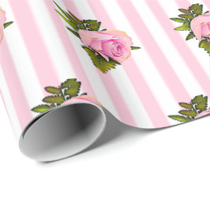 Papier Cadeau Pink Floral Chic Roses shabby Cadeau