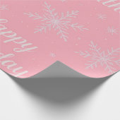 Papier Cadeau Pink Frozen snowflake Birthday Wrapping Paper (Coin)
