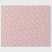 Papier Cadeau Pink Fuchsia Floral Pattern – Retro Botanical (Plat)