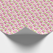 Papier Cadeau Pink Fuchsia Floral Pattern – Retro Botanical (Coin)