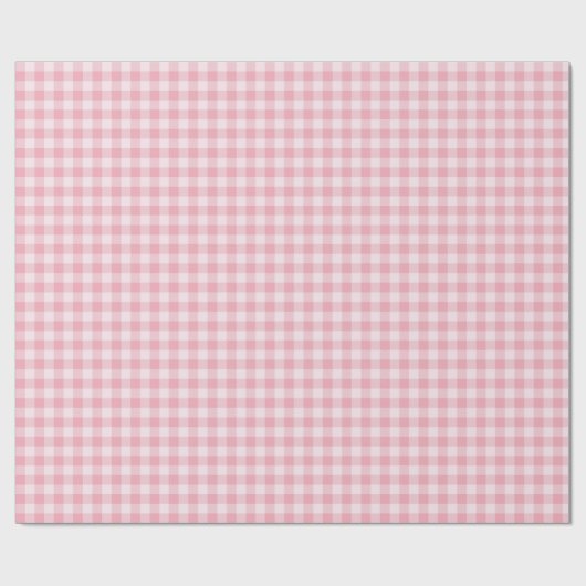 Papier Cadeau Pink Gingham Pattern Girly Check Plaid Checkered (Plat)