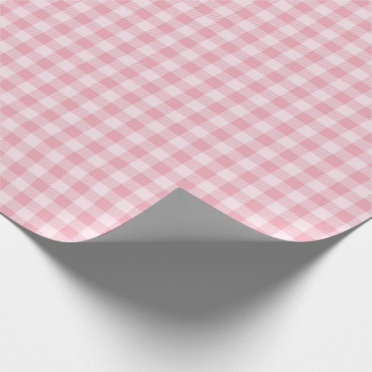 Papier Cadeau Pink Gingham Pattern Girly Check Plaid Checkered (Coin)