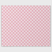 Papier Cadeau Pink Girly Checker Checkerboard Checkered Retro (Plat)