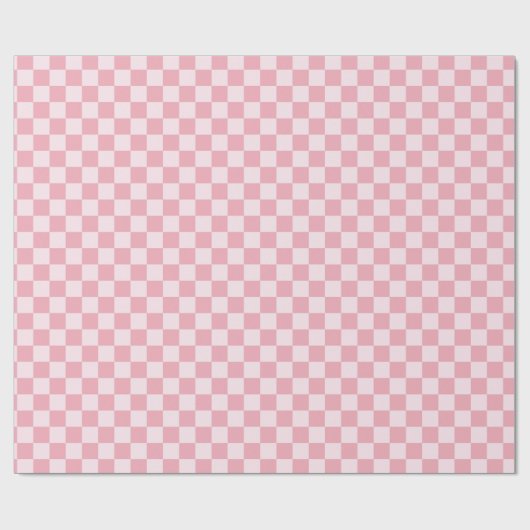 Papier Cadeau Pink Girly Checker Checkerboard Checkered Retro (Plat)