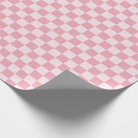 Papier Cadeau Pink Girly Checker Checkerboard Checkered Retro (Coin)