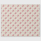 Papier Cadeau Pink Gold Bauble Luxury Christmas Holiday Pattern (Plat)