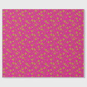 Papier Cadeau Pink & gold floral wrapping paper (Plat)