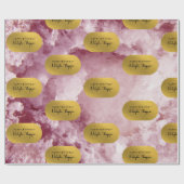 Papier Cadeau Pink Gold Foil Sea Crystals Signature Script (Plat)