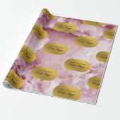 Papier Cadeau Pink Gold Foil Sea Crystals Signature Script (Déroulé)