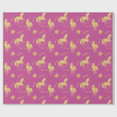 Papier Cadeau Pink Gold Magical Unicorn Birthday (Plat)