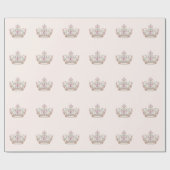 Papier Cadeau Pink Gold Princess Crown Fairytale Anniversaire (Plat)