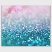 Papier Cadeau Pink Gradient Bleu Turquoise Parkle Parties scinti (Plat)
