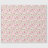 Papier Cadeau Pink & Green Coquette Summer Beach Vacation (Plat)