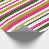 Papier Cadeau Pink Green Gold Stripe (Coin)