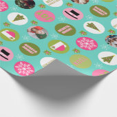 Papier Cadeau Pink Green l Photo de Noël (Coin)