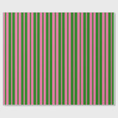 Papier Cadeau Pink Green Stylish Stripes Pattern Design (Plat)