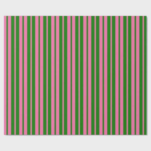 Papier Cadeau Pink Green Stylish Stripes Pattern Design  (Plat)
