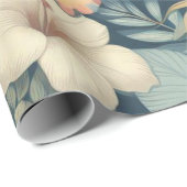 Papier Cadeau Pink & Green Tropical Floral Hawaiian Palm Leaf (Coin rond)