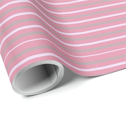 Papier Cadeau Pink & Grey Horizontal tripé (Coin rond)