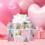 Papier Cadeau Pink Happy Birthday Girl Photo Collage Ado mignon<br><div class="desc">Papier d'emballage rose chic avec un collage de 6 modèles photo de la fille d'anniversaire et son nom monogrammed sur les jolis carrés à côté d'un gâteau d'anniversaire mignon. Magnifique emballage cadeau d'anniversaire Happy personnalisé pour un ado sur son doux 16 ou autre année adolescente.</div>