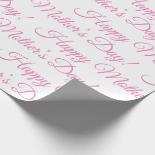 Papier Cadeau Pink Happy Mother's Day Script Holiday