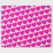 Papier Cadeau Pink hearts Pastel Pink Background Wrapping Paper (Plat)