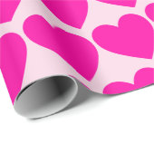 Papier Cadeau Pink hearts Pastel Pink Background Wrapping Paper (Coin rond)