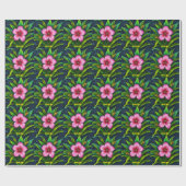 Papier Cadeau Pink Hibiscus Bloom - Exotic Tropical  (Plat)