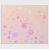 Papier Cadeau Pink Holographique Noël Snowflake Motif (Plat)