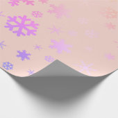Papier Cadeau Pink Holographique Noël Snowflake Motif (Coin)