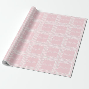 Papier Cadeau Pink Houndstooth Baby Diva Baby Shower