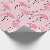 Papier Cadeau Pink ink flamingo set, tropical summer pattern vin (Coin)