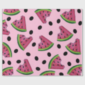 Papier Cadeau Pink Juicy Watermelon Wedge Graines Fruit (Plat)