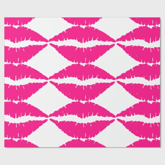 PAPIER CADEAU PINK KISS LIPS NOËL LIVRE D'ENVELOPPEMENT DE NOËL (Plat)