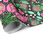 Papier Cadeau Pink Lady Slipper Flower NH Fleur sauvage (Coin rond)