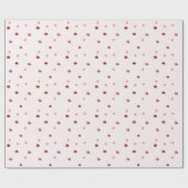 Papier Cadeau Pink Ladybug Garden Pattern Wrapping Paper (Plat)