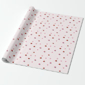 Papier Cadeau Pink Ladybug Garden Pattern Wrapping Paper (Déroulé)