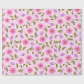 Papier Cadeau Pink Lavender Lacy Daisy Wrapping Paper (Plat)
