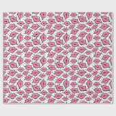 Papier Cadeau Pink Lips Kiss Lipstick Beauté Distributeur (Plat)