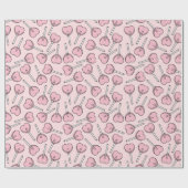 Papier Cadeau Pink Lollipops, Heart Lollipops, Lollipop Pattern (Plat)