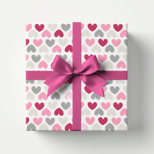Papier Cadeau Pink Love Heart Romantique Moderne Fille