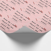 Papier Cadeau Pink Love Red Ribbon Mariage (Coin)