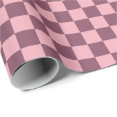 Papier Cadeau Pink Mauve Checkerboard Checkered Girly Retro Y2K (Coin rond)