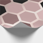 Papier Cadeau Pink Mauve Rose Gold Geometry Honeycomb Hexagon (Coin)