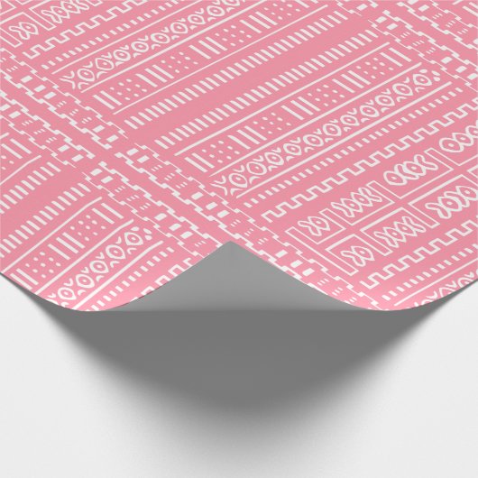 Papier Cadeau Pink Mud Cloth Pattern Wrapping Paper (Coin)