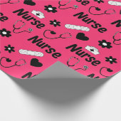 Papier Cadeau Pink Nurse Life Seamless Pattern (2) (Coin)